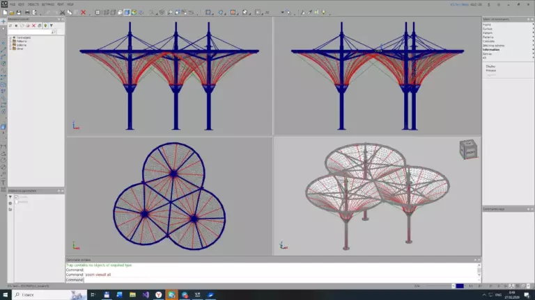 K3-TENT Tensile fabric design software. Shade sail design.