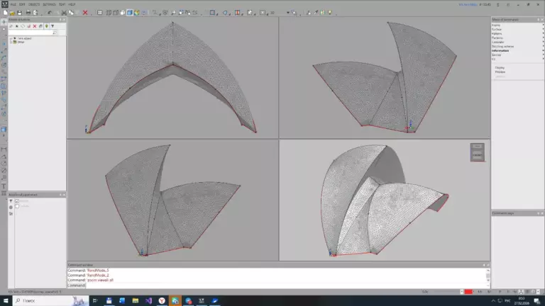 K3-TENT Tensile fabric design software. Shade sail design.
