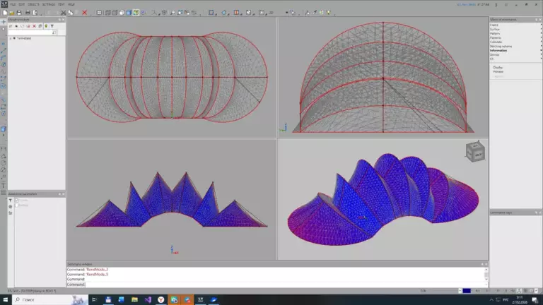 K3-TENT Tensile fabric design software. Shade sail design.