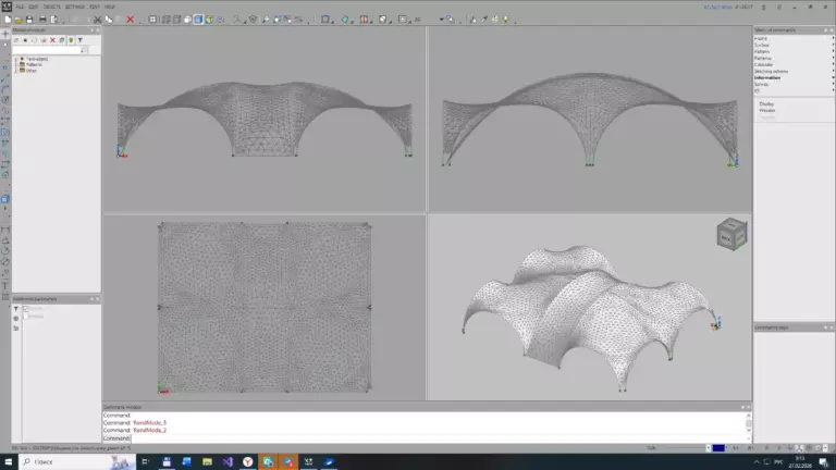 K3-TENT Tensile fabric design software. Shade sail design.